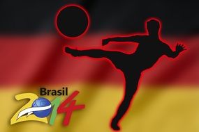 soccer player with ball on germany flag