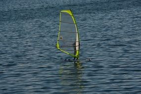 windsurfing on the waves