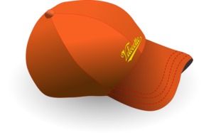 orange baseball cap, drawing