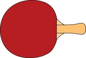 red table tennis racket drawing