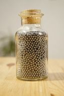 metal balls in a transparent jar