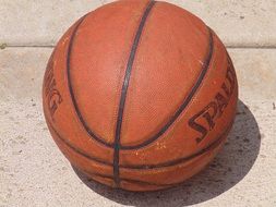 brown basketball ball close-up