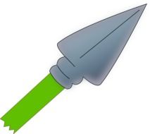 sharp sport weapon with a green handle