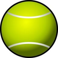 drawing of a yellow tennis ball on a white background