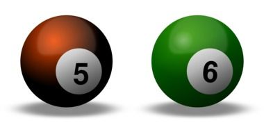 red and green billiard balls
