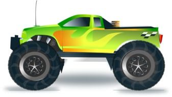 Colorful monster truck clipart