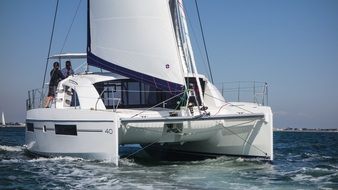 catamaran boat on a water