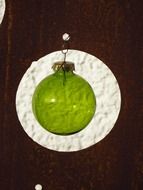 green transparent ball for christmas