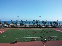 american football match playing field in santa barbara