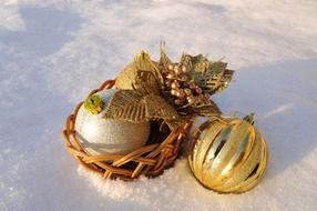 Christmas decorations on a white surface