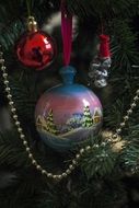 Toys on a christmas tree