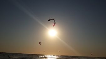 Kite surfing in summer