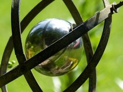 metal ball in the garden