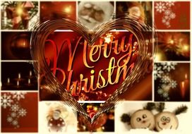 heart shaped collage for Christmas