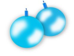 blue christmas ornaments, two balls drawing