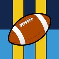 american football ball on colorful background