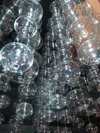 many glass transparent balls