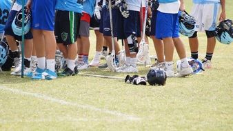 lacrosse team on the field