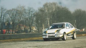 white opel for rally