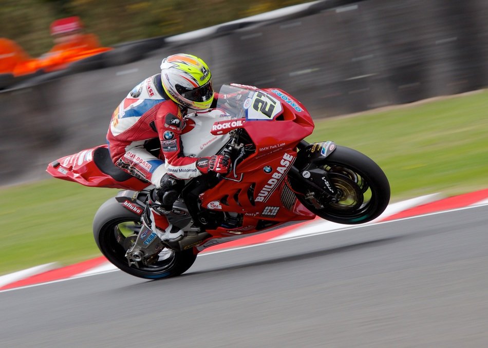 superbike athlete on the track