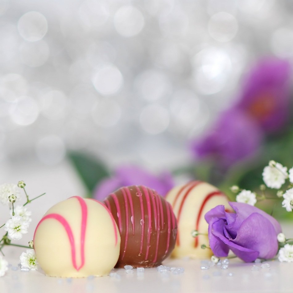 sweets with white and black chocolate