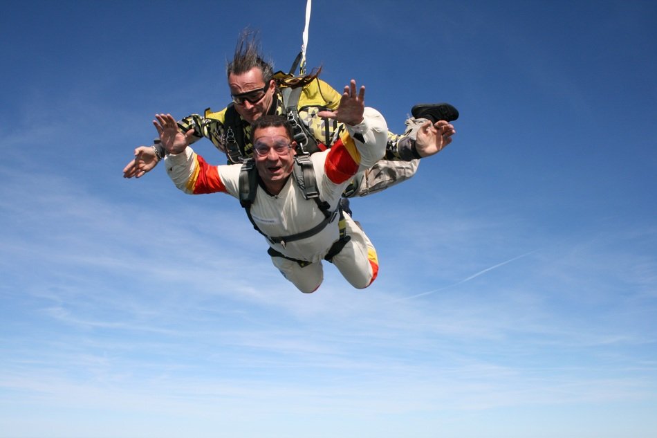 free fall during the skydiving, normandy