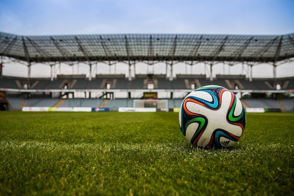 the ball on the grass