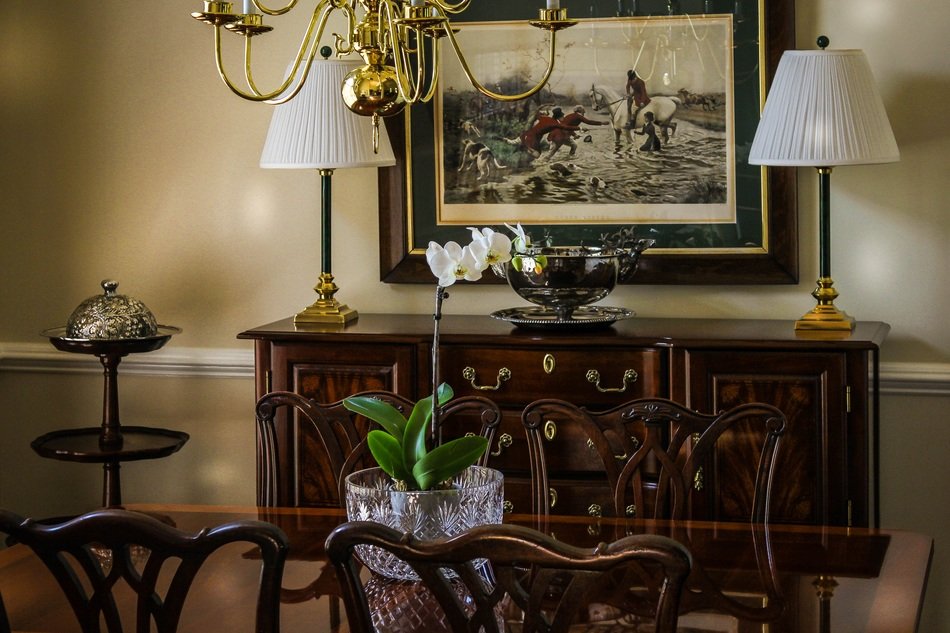 orchid on the dinner table