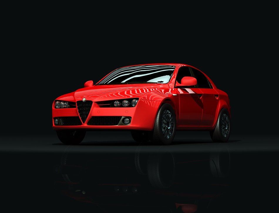 Red sport car showroom view