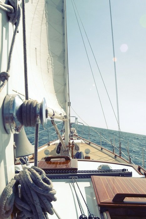 closeup sailing boat