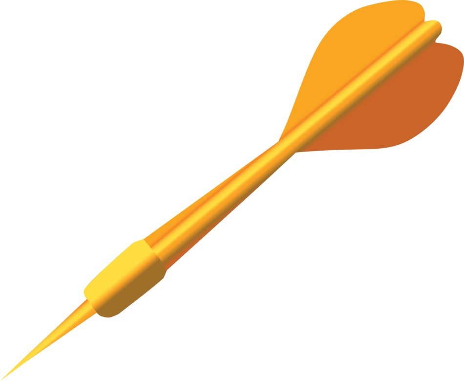 graphic image of a yellow dart