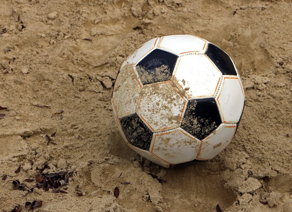 Soccer ball in clay