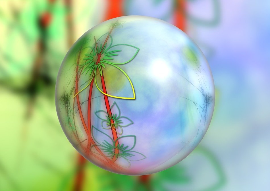 abstract ball with the image of flowers