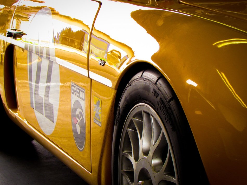 golden vintage car