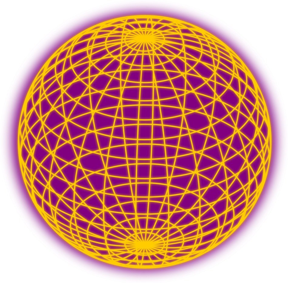 globe, framework, violet-orange, round
