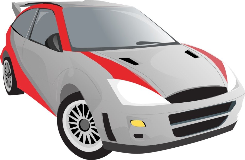 drawing gray car with red stripes