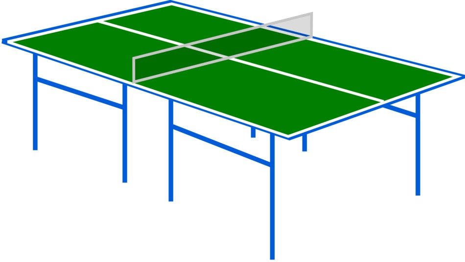 green table tennis as a drawing