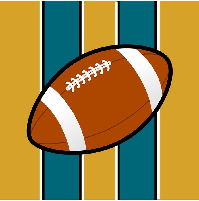 ball against the background of the flag of the football team in Jacksonville