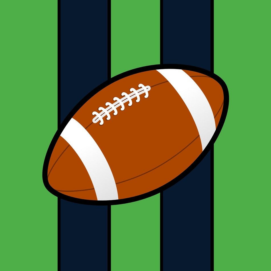 ball for american football on a striped background