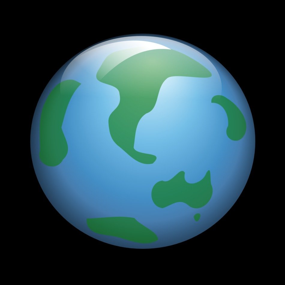 globe on black background