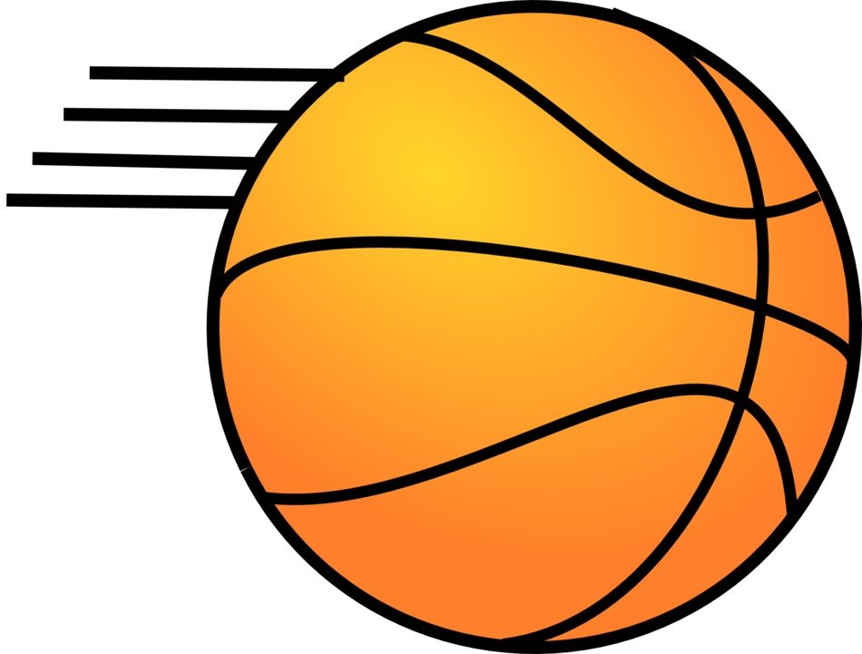 graphic image of a basketball in motion