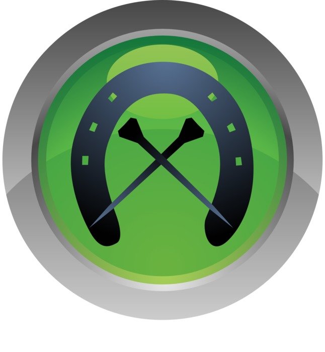 icon horseshoe green background drawing