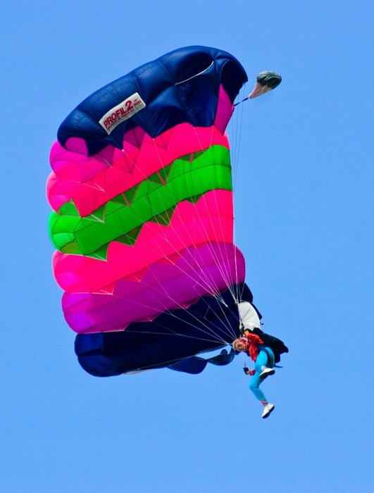 multi-colored parachute parachute jumper