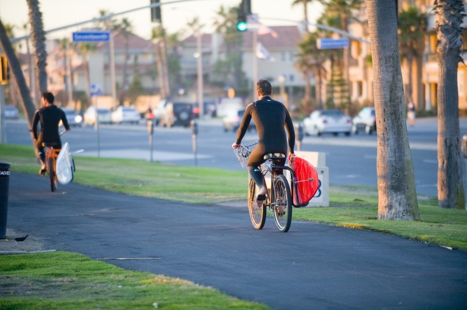 cycling on the path