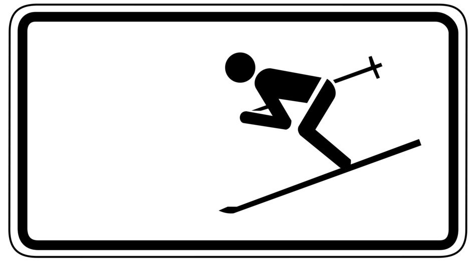 jumping skier silhouette as pictogram