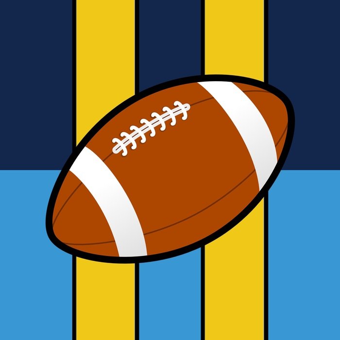 american football ball on colorful background