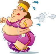 Overweight Woman Running