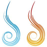 water and fire symbols