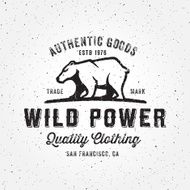 Retro bear logo design template