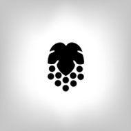 Black silhouette of grape Vector illustration N2